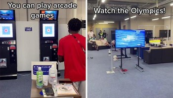 Ada mesin game arcade maupun televisi untuk menyaksikan siaran langsung. Foto: Instagram