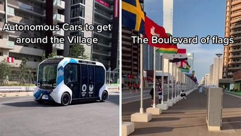 Ada juga transportasi atlet canggih dengan kendaraan otonom alias bisa berjalan sendiri. Foto: Instagram