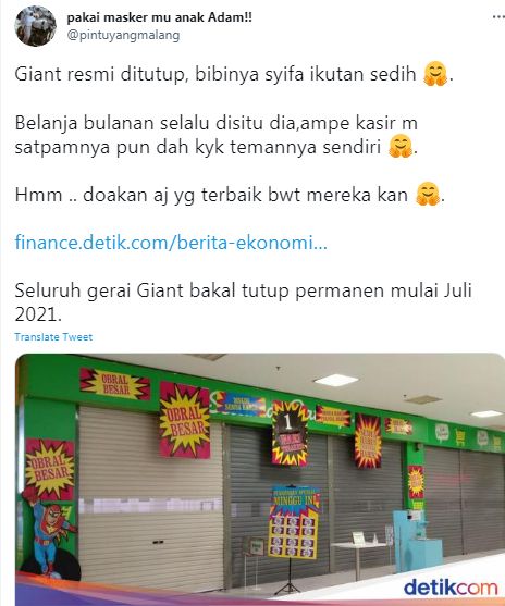 Giant is permanently closed, this is a customer's memory