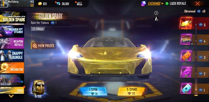 Miliki Sports Car McLaren P1 - Gold Spark Kolaborasi Free Fire x McLaren