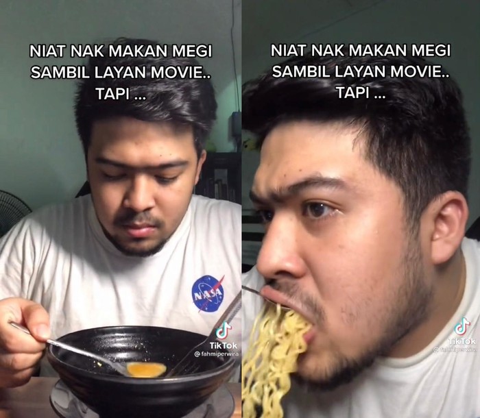 Ngakak! Kelamaan Pilih Film, Mie Instan Pria Ini Sudah Habis Duluan
