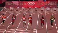 Dengan hasil itu, Zohri sayangnya masih gagal melaju ke babak semifinal Olimpiade Tokyo 2020. Di atas Zohri ada tiga pelari lain Su Bingtian (China), Jason Rodgers (Saint Kitts and Nevis), dan Yuki Koike (Jepang). AP Photo/Charlie Riedel.
