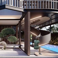 Di bagian depan rumah, terdapat sebuah taman mungil bergaya zen ala Jepang. (Foto: Instagram/@angkasaarchitects)