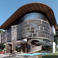 Bentuk rumah bila dilihat dari samping. Bentuknya yang curvy menjadi daya tarik dari rumah tersebut. (Foto: Instagram/@angkasaarchitects)