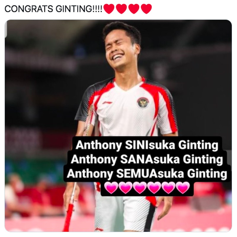 Meme Anthony Ginting Raih Perunggu Olimpiade 2020