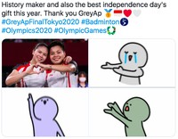 Meme Greysia/Apriyana Menang Medali Emas Olimpiade Tokyo 2020