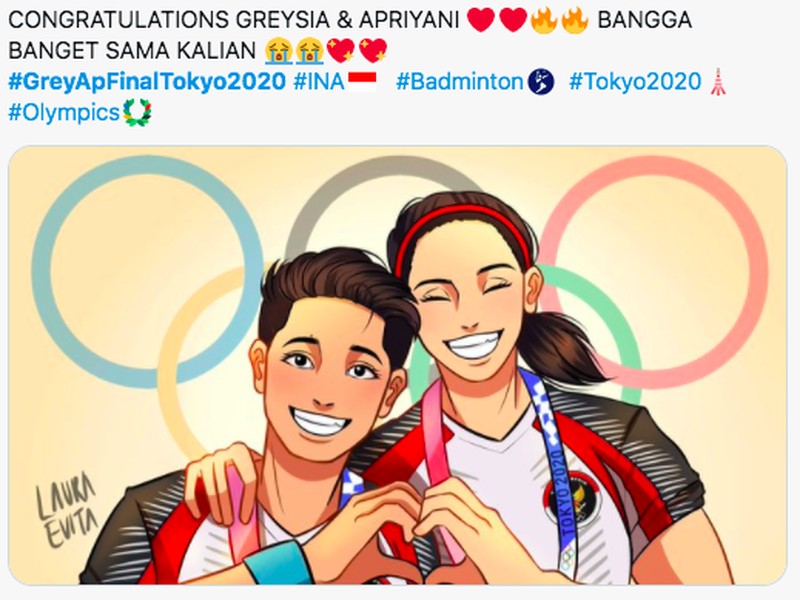 Meme Greysia/Apriyana Menang Medali Emas Olimpiade Tokyo 2020