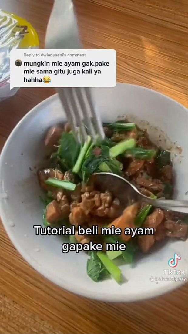 Kocak! Netizen Ini Beli Nasi Goreng Tanpa Nasi dan Mie Ayam Tanpa Mie