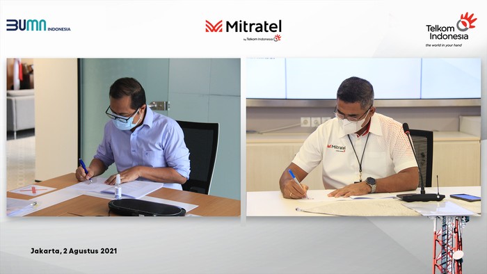 enandatanganan Akta Inbreng & Head of Agreement antara Telkom dengan Mitratel