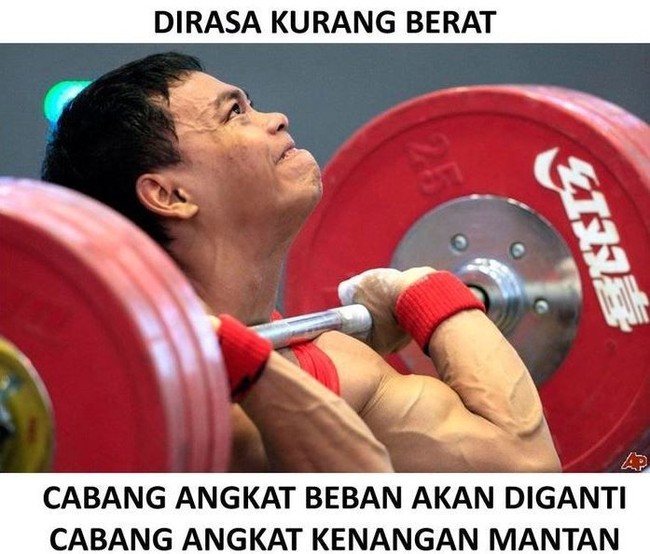 Biar lebih berat kenangan mantan ditambah dengan angkat mantannya aja sekalian. Ada yang berminat ikut? Foto: instagram.com/andumhumor