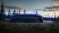 Selanjutnya untuk model high deck, juga tampil dengan desain yang identik. Dan yang menarik, pada model Viaggio ini kaca depannya menganut konsep single glass, sehingga akan sangat memanjakan penumpang karena pandangan ke depan sangat luas. Foto: Marcopolo