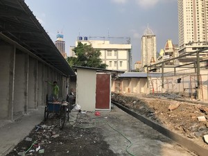 Proyek Pembangunan Pasar Kambing Tanah Abang Belum Selesai Dikerjakan