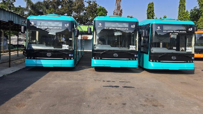 Bus listrik PO Mayasari Bakti yang akan digunakan armada Transjakarta