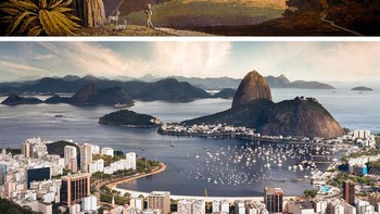 Kota Rio de Janeiro, Brasil pada tahun 1840 dan sekarang. Foto: Brightside