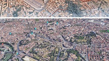 “Saya melihat model Roma kuno dan baru saja memposting ini dengan gambar google Roma hari ini.” Foto: Brightside