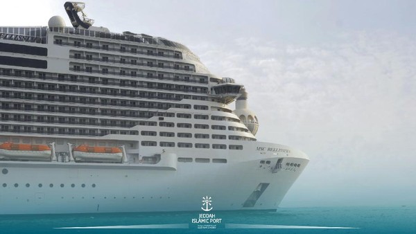 Peluncuran layanan kapal bernama MSC Bellisima ini dilakukan dua hari setelah Arab Saudi membuka terminal kapal pesiar pertamanya di Pelabuhan di Jeddah. Twitter @jeddahport. Peluncuran layanan kapal bernama MSC Bellisima ini dilakukan dua hari setelah Arab Saudi membuka terminal kapal pesiar pertamanya di Pelabuhan di Jeddah. Twitter @jeddahport.