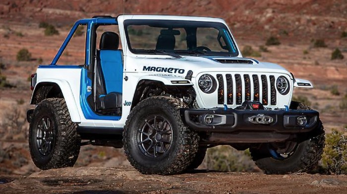 Model konsep mobil listrik Jeep Wrangler Magneto.