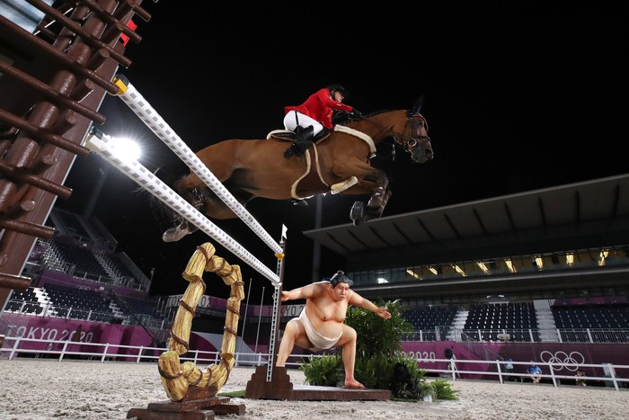 TOKYO, JAPAN - AUGUST 03: Jessica Springsteen of Team United States is seen prior the Jumping Individual Qualifier on day eleven of the Tokyo 2020 Olympic Games at Equestrian Park on August 03, 2021 in Tokyo, Japan. (Photo by Julian Finney/Getty Images)
