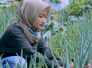 Pandemi Bikin Pedangdut Cantik Ini Pilih Jadi Petani Daun Bawang