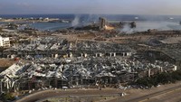 Hari ini tepat setahun pasca peristiwa ledakan besar terjadi di Pelabuhan Beirut pada 4 Agustus 2020 lalu. AP Photo/Bilal Hussein  