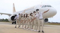 Pihak Super Air Jet menilai, penggunaan warna bumi (gradasi antara warna cokelat dan putih) sebagai ciri khas ketika dikenakan bersamaan balutan seragam SUPER Crew tampilannya terkesan natural (kalem), hangat, menenangkan, bersahabat, enerjik dan penuh ceria (dok Super Air Jet)