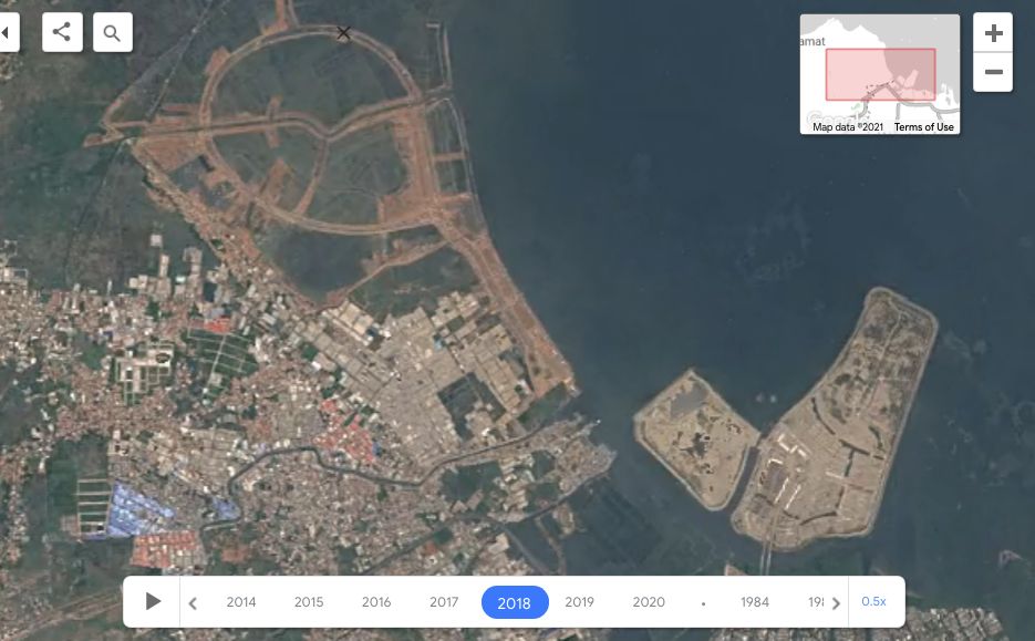 Tangkapan Layar Google Earth Kawasan Dadap, Tangerang, Banten pada Tahun 2018. (Tangkapan Layar Google Earth)