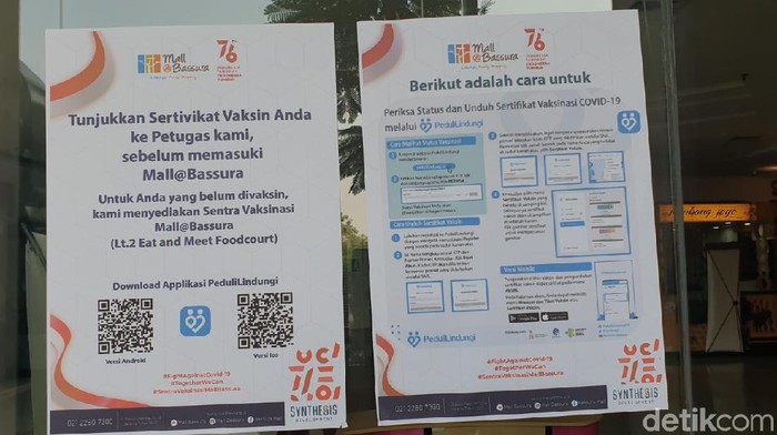 Wajib sertifikat vaksin di Bassura City Wajib sertifikat vaksin di Bassura City