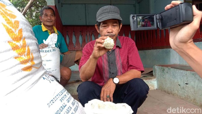 Warga Pandeglang, Banten, dihebohkan dengan gumpalan beras seperti batu. Beras tersebut merupakan bantuan bagi warga yang terdampak PPKM.