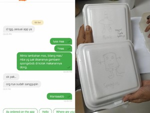 Driver Ojol Ini Bingung Karena Pembeli Minta Kotak Makannya Digambari SpongeBob