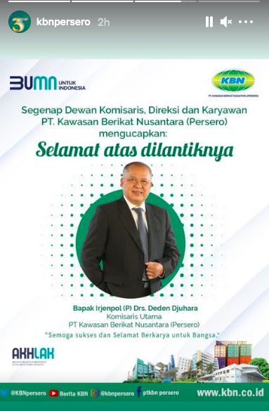Irjenpol (P) Drs Deden Djuhara, Instagram Story @kbnpersero