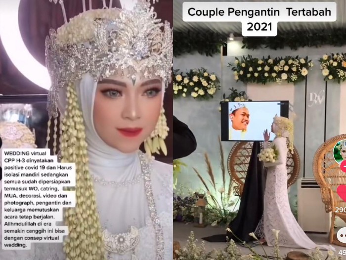 KIsah viral pasangan yang menikah secara virtual. KIsah viral pasangan yang menikah secara virtual.