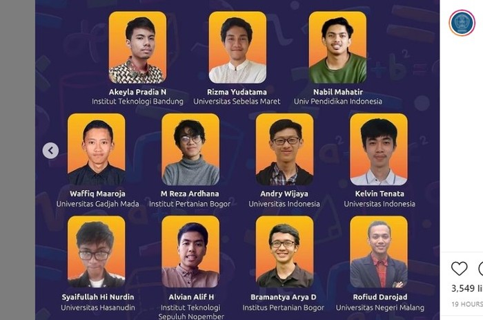 11 Mahasiswa Wakil Indonesia di Olimpiade Matematika Dunia, Anak UI-ITB