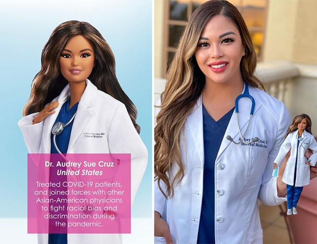 Dr. Audrey Sue Cruz dari Amerika Serikat merupakan dokter yang berada di garda depan merawat pasien-pasien yang terinfeksi virus Corona. Selain itu dia juga bergabung dengan teman sejawat dokter lainnya keturunan Asia-Amerika untuk melawan bias rasisme dan diskriminasi yang makin marak sejak pandemi COVID-19 merebak di awal Maret 2020. Foto: Dok. Mattel