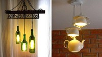 sumber: etsy.comTernyata botol, cangkir, serta teko bekas bisa menjadi lampu gantung yang indah. Dengan sedikit kreatifitas ruangan Anda bisa lebih hidup