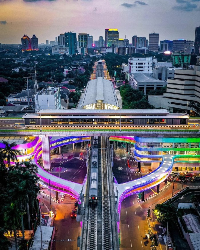 Infografis Penampakan terkini Skybridge MRT-TransJakarta CSW