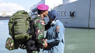 Kala Prajurit Marinir Pamit Jaga Perbatasan Ke Ambalat