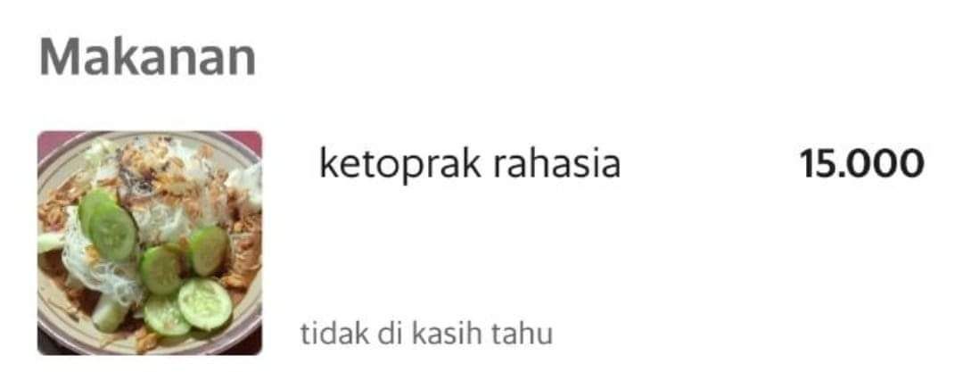 Bikin Penasaran! Penjual Ini Jual Ketoprak Rahasia Harganya Rp 15.000