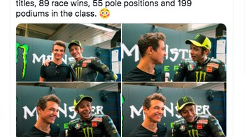 Tim F1 McLaren pun kagum dengan prestasi Rossi. Foto: Twitter