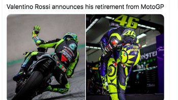 Pose Rossi menunduk seolah dia berucap selamat tinggal. Foto: Twitter