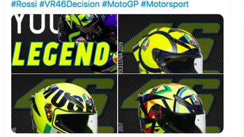 Terima kasih legenda, tulis produsen helm AGV. Foto: Twitter