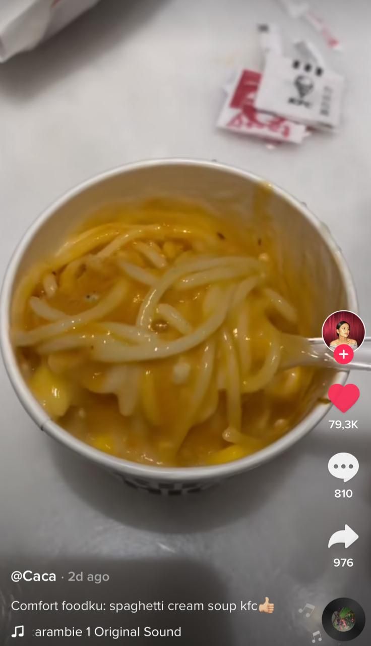 Menu 'Rahasia' KFC Enak ala Netizen, Campur Cream Soup dan Spaghetti!