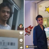 TikTokers Kaffa Nugroho juga ikut mengunggah perbedaan penampilan di foto biasa versus foto kurir. Foto: TikTok @pardonmypresence