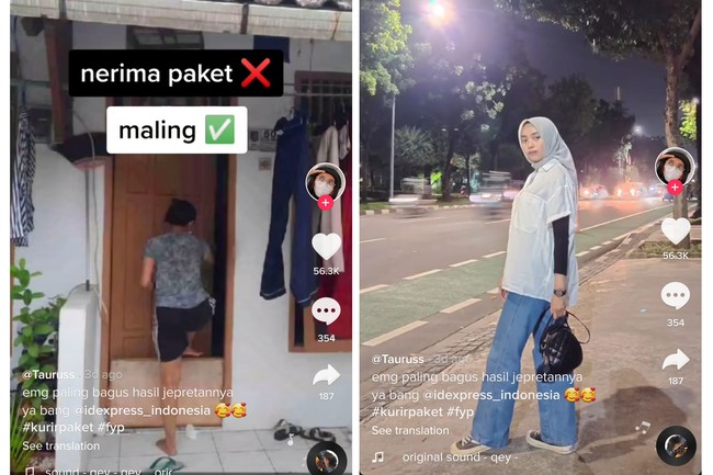 Adapun yang tertawa ketika foto dirinya malah mirip maling daripada pembeli. Foto: TikTok @taurusssgurrlll