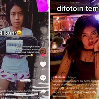 Saat di rumah kebanyakan orang tentu mengenakan busana sederhana dan tidak berdandan. Paket yang datang tiba-tiba membuat mereka terlihat sangat natural ketika difoto oleh kurir. Foto: TikTok @bellinasturn