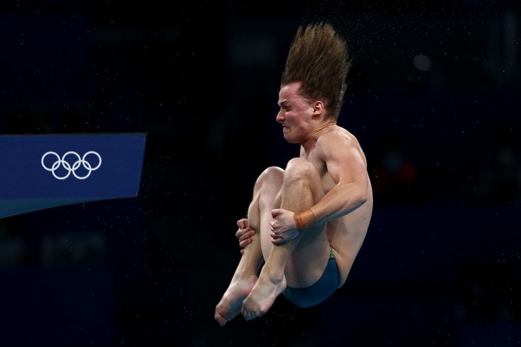 TOKYO, JAPAN - AUGUST 07: Cassiel Rousseau of Team Australia competes in the Mens 10m Platform Final on day fifteen of the Tokyo 2020 Olympic Games at Tokyo Aquatics Centre on August 07, 2021 in Tokyo, Japan. (Photo by Clive Rose/Getty Images)