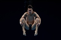 TOKYO, JAPAN - AUGUST 06: Andres Isaac Villarreal Tudon of Team Mexico competes in the Mens 10m Platform preliminaries on day fourteen of the Tokyo 2020 Olympic Games at Tokyo Aquatics Centre on August 06, 2021 in Tokyo, Japan. (Photo by Tom Pennington/Getty Images)