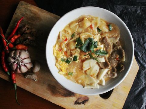 Seblak is an Indonesian traditional food that usually found in the area of East Java. Seblak is made from wet crackers cooked together with vegetables, various protein sources, and spices which create refreshingly spicy taste.