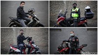 (Kiri atas serah jarum jam) Rofiq Nur Amrullah, Kevin, Brilianto Aprilianto dan Muhammad Zaki merupakan sedikit dari ratusan relawan pengawal ambulance yang setiap harinya mengawal laju ambulance guna memecah kepadatan lalu lintas di Bekasi dan Jakarta.