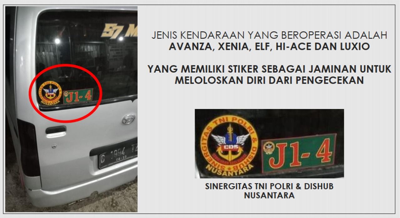 Stiker mobil anti putar balik saat PPKM