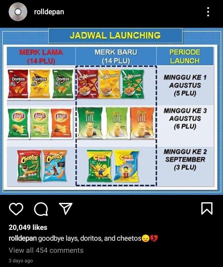 Kemasan Baru Lays, Doritos dan Cheetos